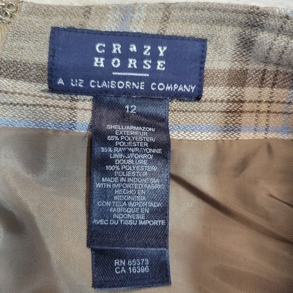 VTG 90s Plaid Faux Wrap Midi Maxi Skirt Size 12 - Picture 2 of 6